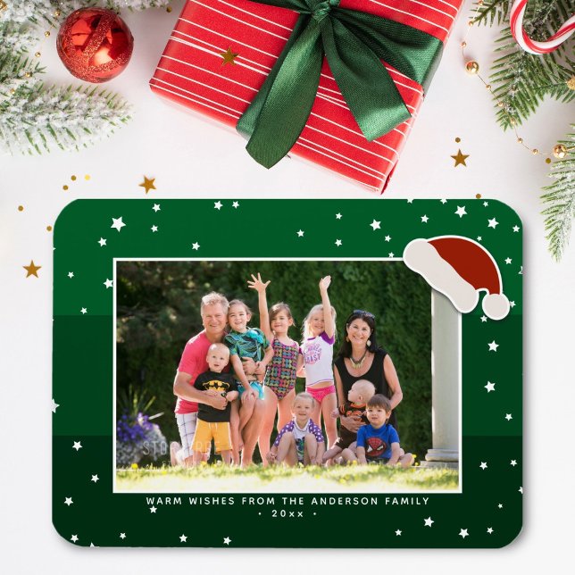 Einfaches elegantes WeihnachtsfamilienFoto Magnet (Von Creator hochgeladen)