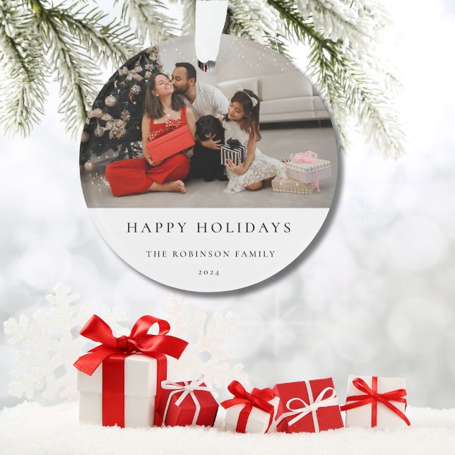 Einfaches elegantes WeihnachtsfamilienFoto Ornament (Von Creator hochgeladen)