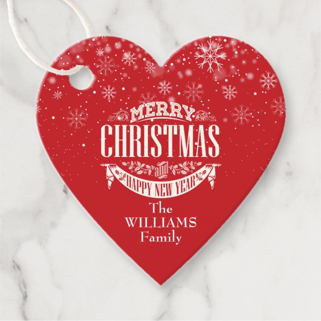 Einfaches Elegantes Weihnachtsfest - Foto Geschenkanhänger (Vorderseite)