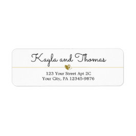 Einfaches, elegantes White-Heart-Hochzeitslabel