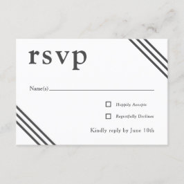 Einfaches elegantes White Wedding RSVP Begleitkarte