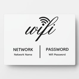 Einfaches elegantes WLAN-Netzwerkkennwort-Info-Tab Fotoplatte