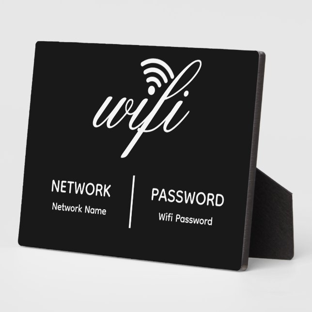 Einfaches elegantes WLAN-Netzwerkkennwort-Info-Tab Fotoplatte (Seite)