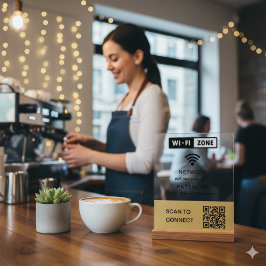 Einfaches elegantes WLAN QR-Netzwerkkennwort Acrylschild