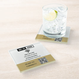 Einfaches elegantes WLAN QR-Netzwerkkennwort Glasuntersetzer