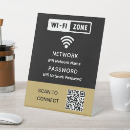 Einfaches elegantes WLAN QR-Netzwerkkennwort Sockelschild