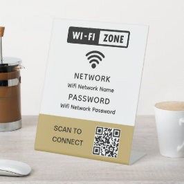 Einfaches elegantes WLAN QR-Netzwerkkennwort Sockelschild