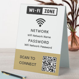 Einfaches elegantes WLAN QR-Netzwerkkennwort Tischaufsteller