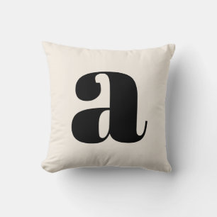 Einfaches Elfenbein Weiß Fettes Retro-Monogramm An Kissen