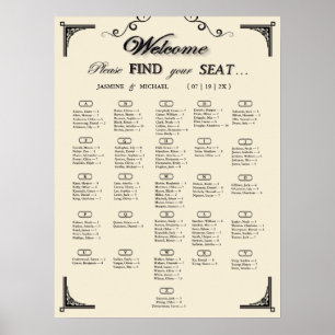 Einfaches elfenbeinernes alphabetisches Hochzeitss Poster