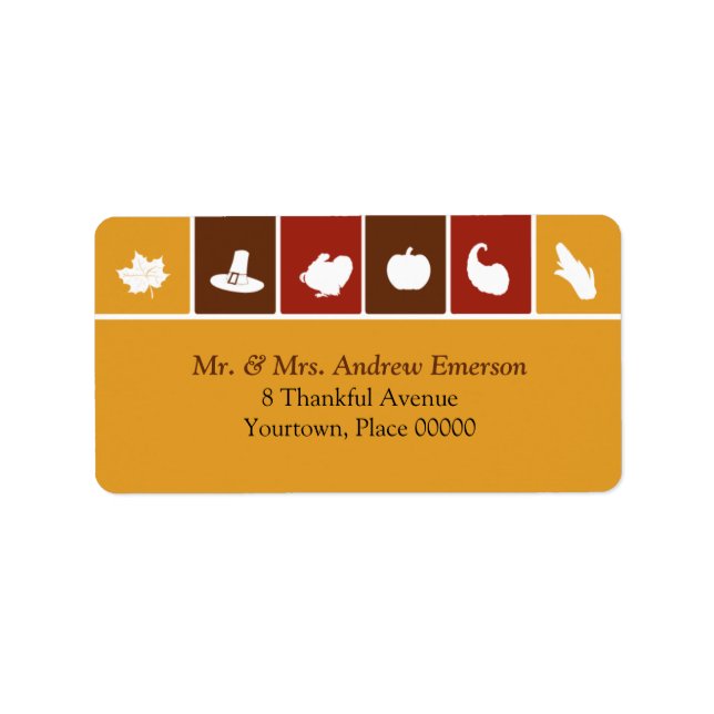 Einfaches Erntedank Icons Adressenlabel Adressaufkleber (Vorne)