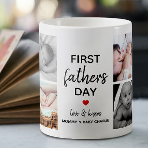 Einfaches erstes Vatertags-Bildercollage Papa Kaffeetasse