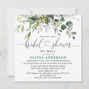 Einfaches Eukalyptus-Brautparty per Post Einladung
