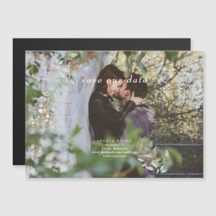 Einfaches Eukalyptus-Foto Speichern Sie das Datum  Magneteinladung