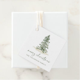 Einfaches Evergreen Pine Tree Weihnachts-Party Geschenkanhänger