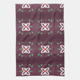 Einfaches Extravagantes Teetuch mit Rot und Pflaum Geschirrtuch