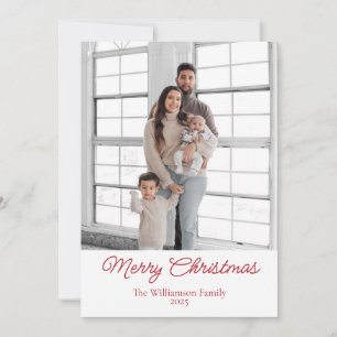 Einfaches Familienfoto Frohe Weihnachten Ferien