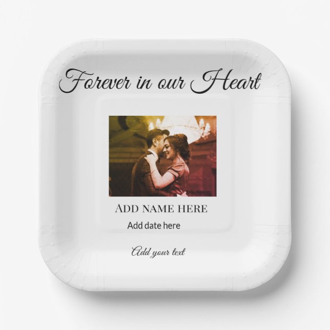 einfaches, farbenfrohes minimales Memory-Beileid Pappteller (Vorderseite)