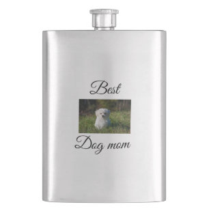 Einfaches farbenfrohes Tier Namensfoto Hundemutter Flachmann