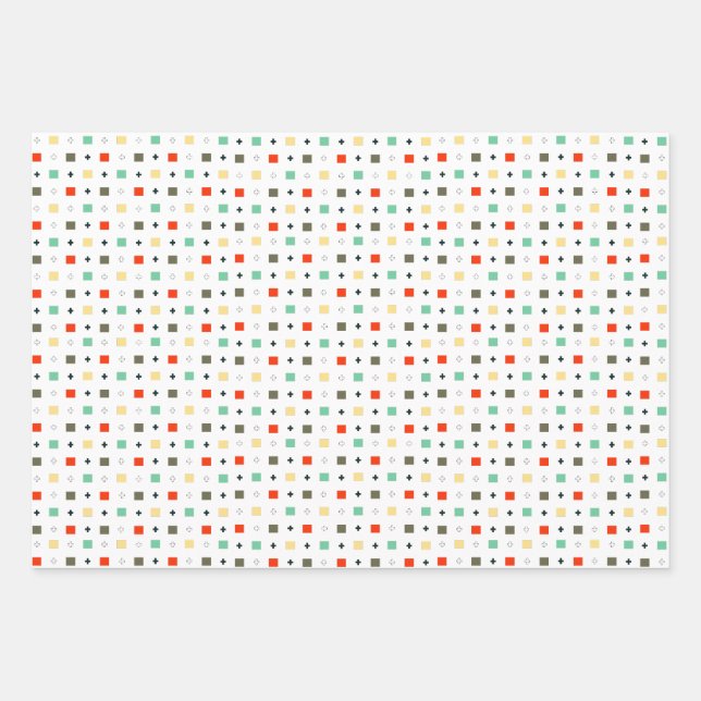 Einfaches, farbiges geometrisches Muster Stilvoll  Geschenkpapier Set (Vorderseite)