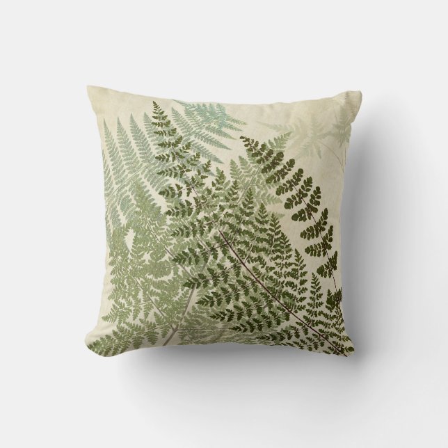 Einfaches Farn-Blätter überlagerte Throw-Kissen Kissen (Vorderseite)