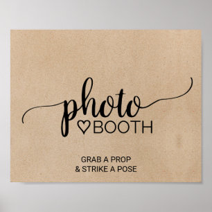 Einfaches Faux-Kraft-Kalligrafie-Photobooth-Schild Poster