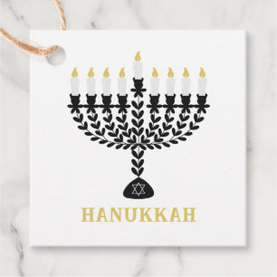 Einfaches Festival der Lichter Menorah Hanukkah Geschenkanhänger