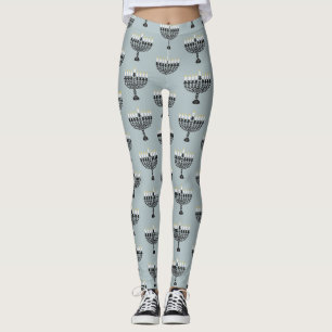 Einfaches Festival der Lichter Menorah Hanukkah Leggings