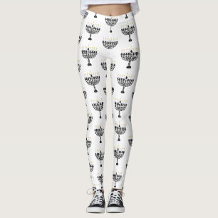 Einfaches Festival der Lichter Menorah Hanukkah Leggings