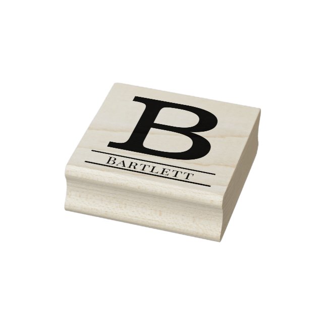 Einfaches fettes einzelnes Initial-Monogramm Name  Gummistempel (Stempel)