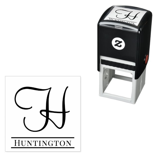Einfaches fettes einzelnes Initialen-Monogramm Nam Permastempel (Beispiel)