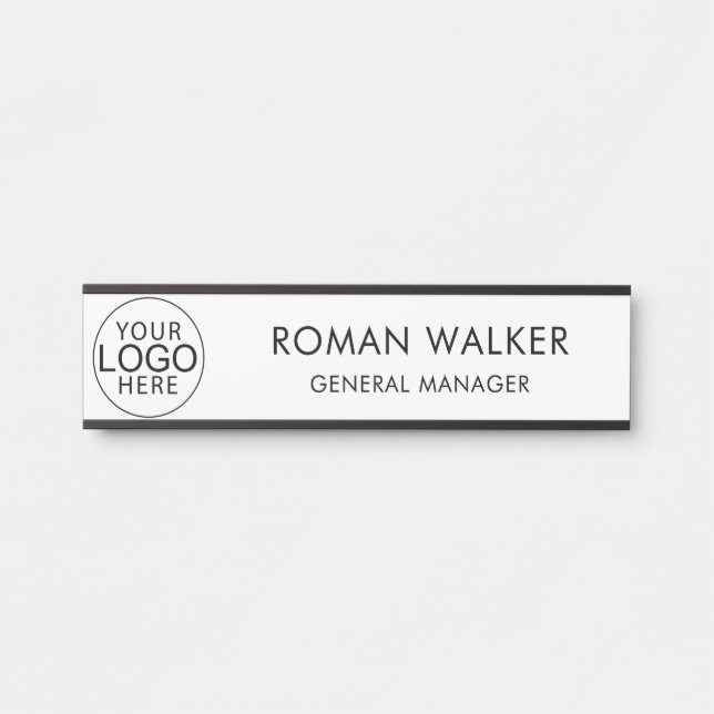 Einfaches Firmenlogo Corporate Custom Türschild (Vorderseite )