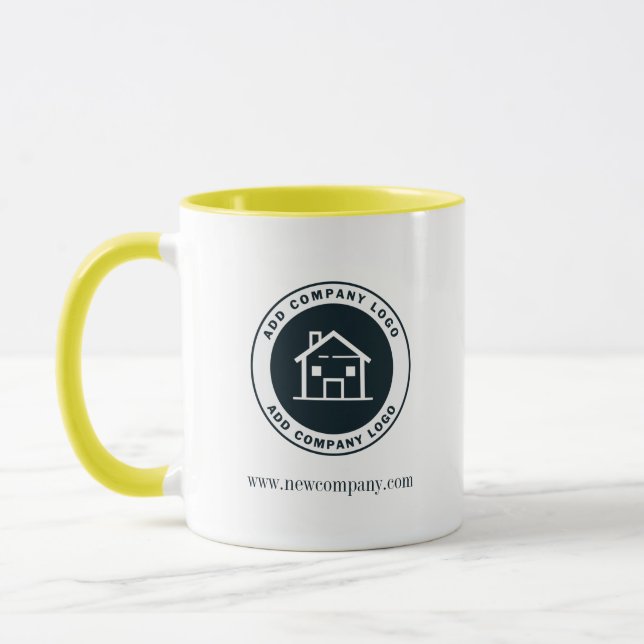 Einfaches Firmenlogo Mitarbeiter Swag Custom Tasse (Links)