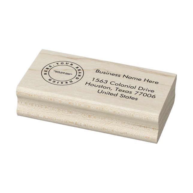 Einfaches Firmenlogo | Name | Adresse Gummistempel (Stempel)