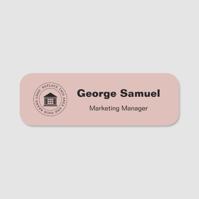 Einfaches Firmenlogo | Name | Bezeichnung Namensschild (Vorderseite)