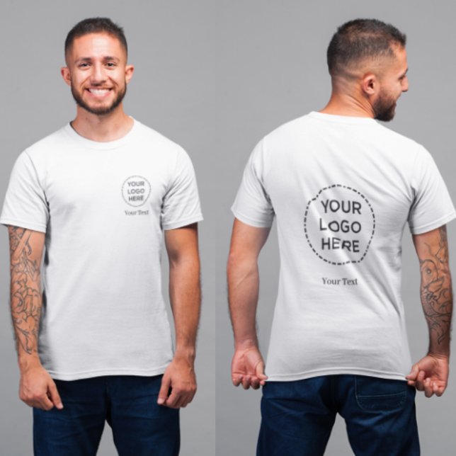 Einfaches Firmenlogo & Text vorne hinten Corporate T-Shirt (Von Creator hochgeladen)