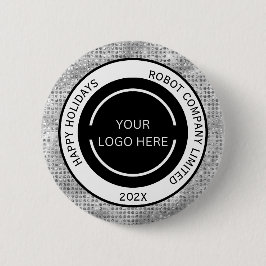 Einfaches Firmenlogo und Name Silber  Button