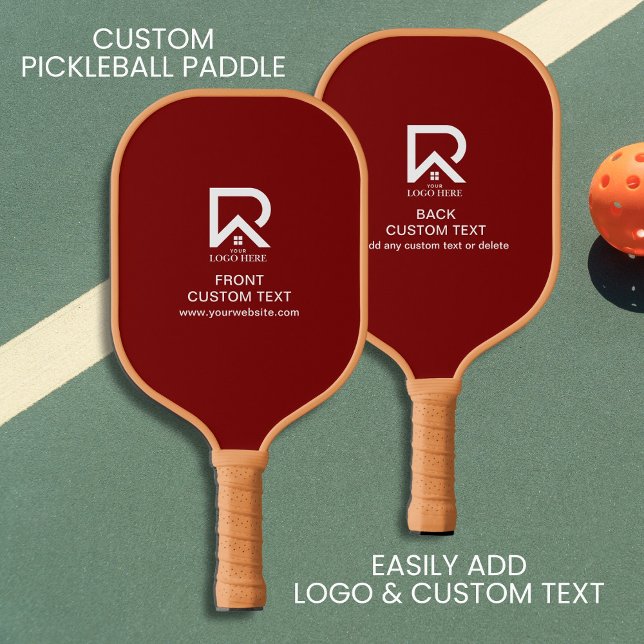 Einfaches Firmenlogo und Text Pickleball Schläger (Von Creator hochgeladen)