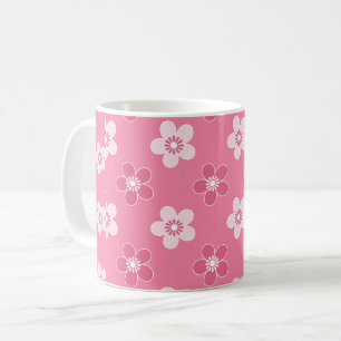 einfaches florales festes rosa Muster retro kleine Kaffeetasse