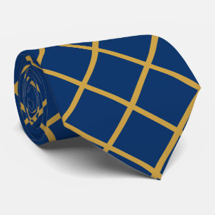 Einfaches formales Blau- und Goldkreuz Krawatte