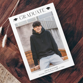 Einfaches Foto Abschluss Magneteinladung