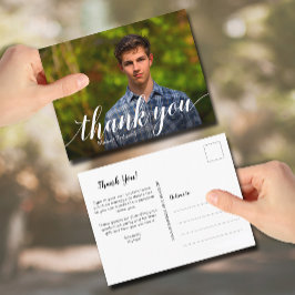 Einfaches Foto Abschluss Weiße Schrift Vielen Dank Postkarte