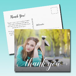 Einfaches Foto Abschluss Weiße Schrift Vielen Dank Postkarte