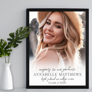Einfaches Foto-Abschlussfeier-Schild Poster