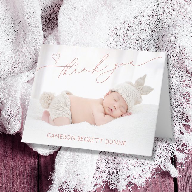 Einfaches Foto Baby Dankeskarte (Photo baby folded thank you cards)