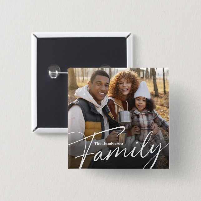 Einfaches Foto benutzerdefinierter Familie Button (Vorne & Hinten)