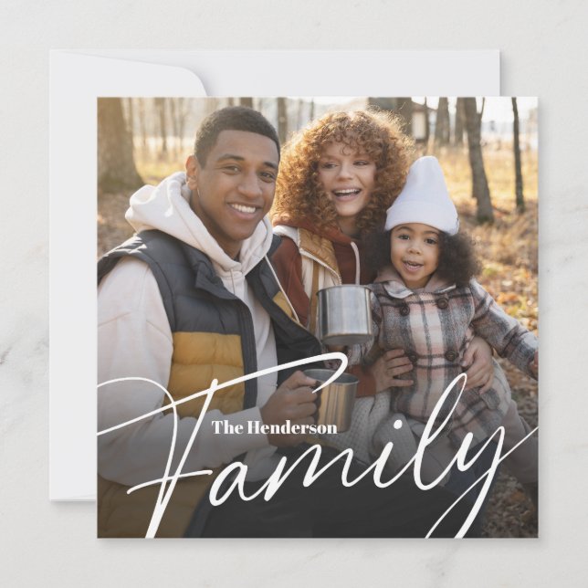 Einfaches Foto benutzerdefinierter Familie Dankeskarte (Vorderseite)