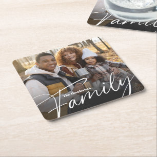 Einfaches Foto benutzerdefinierter Familie Rechteckiger Pappuntersetzer