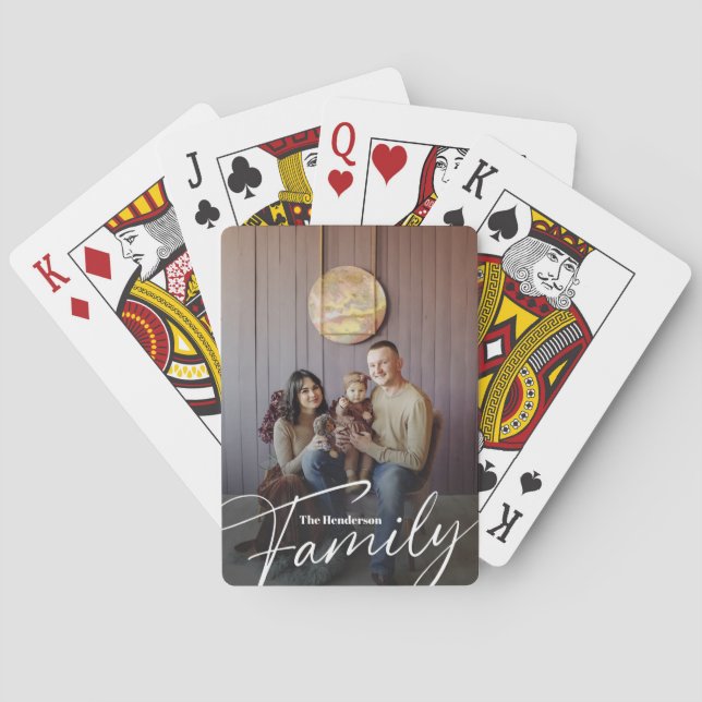 Einfaches Foto benutzerdefinierter Familie Spielkarten (Rückseite)