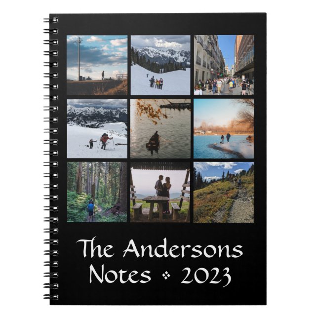 Einfaches Foto Collage Custom Spiral Notebook Notizblock (Vorderseite)